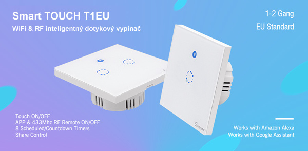 WiFi Inteligentné Dotykové vypínače