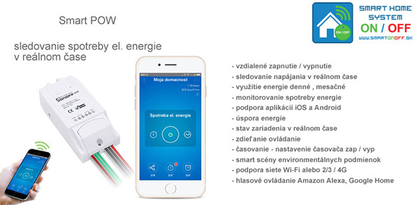 Smart Sonoff POW - WiFi Spínač s meraním spotreby El. energie