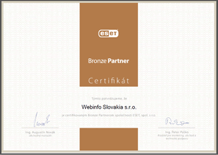 ESET Bronzový partner Webinfo Slovakia s.r.o.