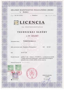 Licencia technickej služby Webinfo Slovakia s.r.o.