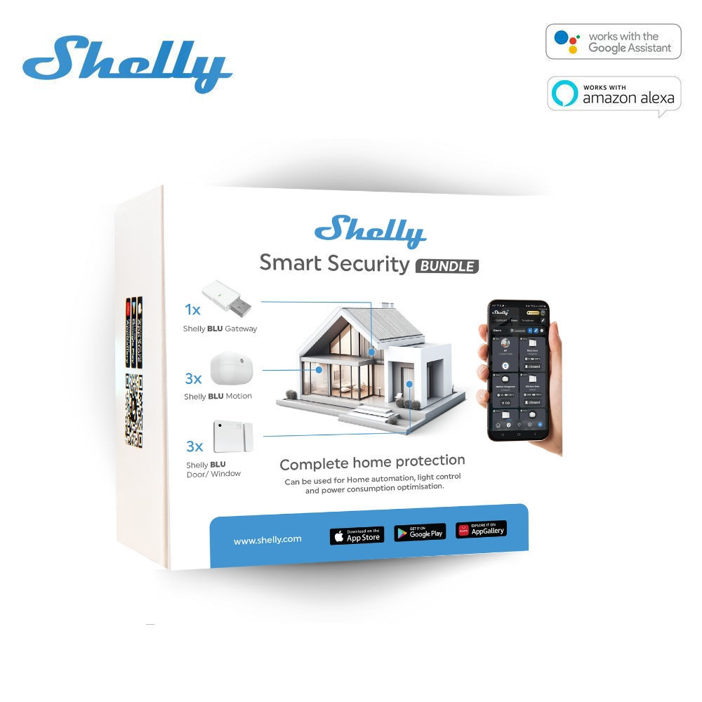 Shelly BLU BUNDLE (3 x BLU pohybový senzor + 3 x BLU dverový okenný senzor + 1 x BLU brána)