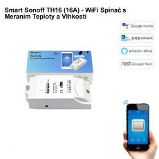 Smart Sonoff TH16 (16A) - WiFi Spínač s Meraním Teploty a Vlhkosti