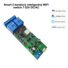 Smart 2 kanálový inteligentný WiFi switch 7-32V DC/AC (eWelink)