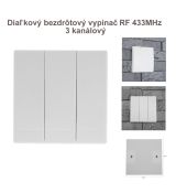 Diaľkový bezdrôtový vypínač RF 433MHz - 3 kanálový