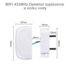 WiFi 433MHz inteligentný Zaplavový detektor úniku vody