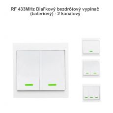 RF 433MHz Diaľkový bezdrôtový vypínač (bateriový) - 2 kanálový