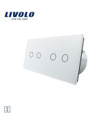 LIVOLO Žalúziový ovládač - biely 2-rámik VL-2C702W-11