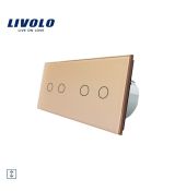 LIVOLO Žalúziový ovládač - zlatý 2-rámik VL-2C702W-13