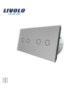 LIVOLO Žalúziový ovládač - strieborný 2-rámik VL-2C702W-15