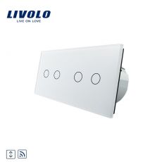 LIVOLO Žalúziový ovládač RF - biely 2-rámik VL-2C702WR-11