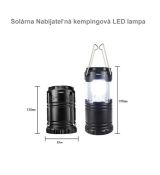 Solárna Nabíjateľná kempingová LED lampa