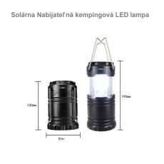 Solárna Nabíjateľná kempingová LED lampa