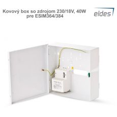 Kovový box so zdrojom 230/18V, 40W pre ESIM364/384
