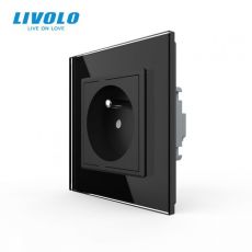LIVOLO VL-C7C1FR-12 Elektrická zásuvka FR - čierna