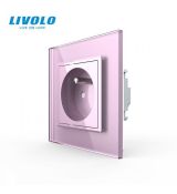 LIVOLO VL-C7C1FR-17 Elektrická zásuvka FR - ružová