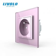 LIVOLO VL-C7C1FR-17 Elektrická zásuvka FR - ružová