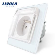 LIVOLO VL-C7C1FRWF-11 Elektrická zásuvka s krytkou - biela