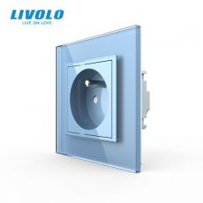 LIVOLO VL-C7C1FR-19 Elektrická zásuvka FR - modrá
