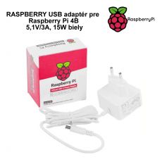 RASPBERRY USB adaptér pre Raspberry Pi 4B 5,1V/3A, 15W biely