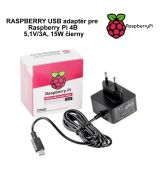 RASPBERRY USB adaptér pre Raspberry Pi 4B 5,1V/3A, 15W čierny