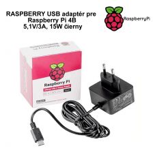 RASPBERRY USB adaptér pre Raspberry Pi 4B 5,1V/3A, 15W čierny