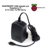 RASPBERRY USB adaptér pre Raspberry Pi 5,1V 2,5A, 12,7W čierny