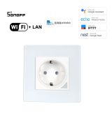 WiFi inteligentná zásuvka sklenená S16A + Bluetooth (eWeLink - Diaľkovo ovládaná)