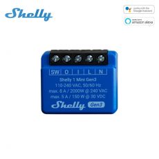 Shelly PLUS 1 Mini GEN3, jednokanálový WiFi inteligentný reléový spínač (8A)
