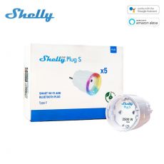 Shelly Plus Plug S, zásuvka s meraním spotreby, WiFi 5ks balenie BIELA